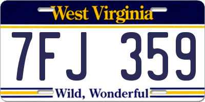 WV license plate 7FJ359
