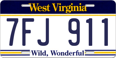 WV license plate 7FJ911