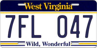 WV license plate 7FL047