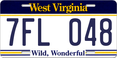 WV license plate 7FL048
