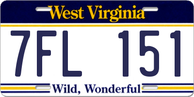 WV license plate 7FL151