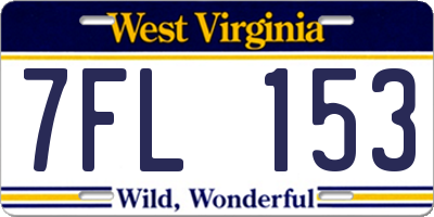 WV license plate 7FL153