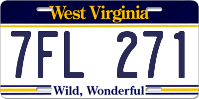 WV license plate 7FL271