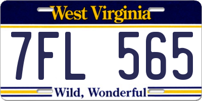 WV license plate 7FL565