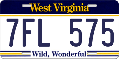 WV license plate 7FL575