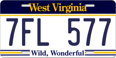 WV license plate 7FL577
