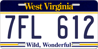WV license plate 7FL612