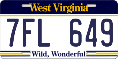 WV license plate 7FL649