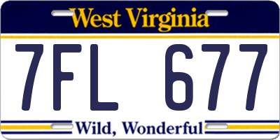 WV license plate 7FL677
