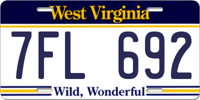 WV license plate 7FL692