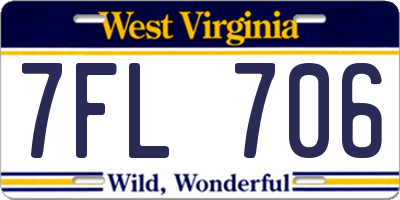 WV license plate 7FL706