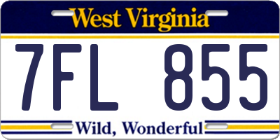 WV license plate 7FL855