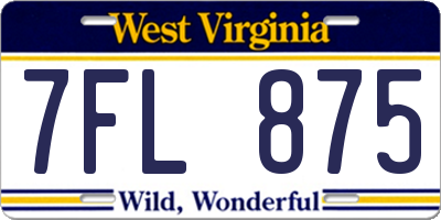 WV license plate 7FL875