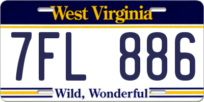 WV license plate 7FL886