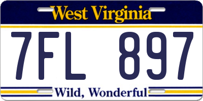 WV license plate 7FL897