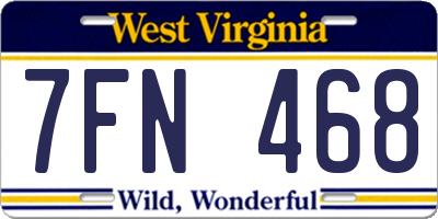 WV license plate 7FN468