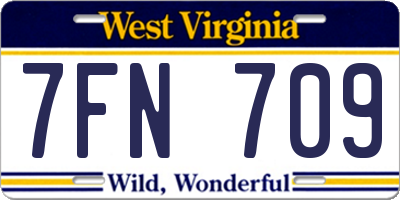 WV license plate 7FN709