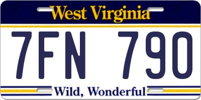 WV license plate 7FN790