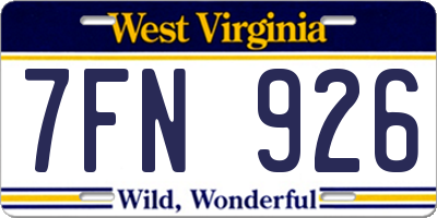 WV license plate 7FN926