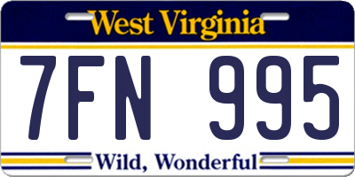WV license plate 7FN995