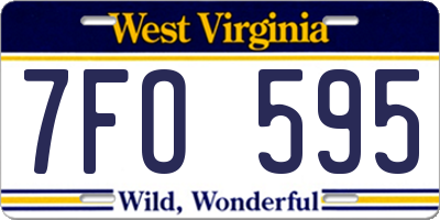 WV license plate 7FO595