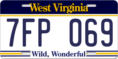 WV license plate 7FP069