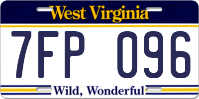 WV license plate 7FP096