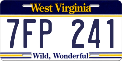 WV license plate 7FP241