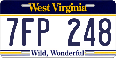 WV license plate 7FP248
