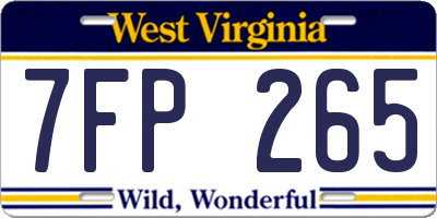 WV license plate 7FP265