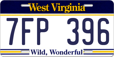 WV license plate 7FP396