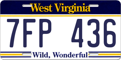 WV license plate 7FP436