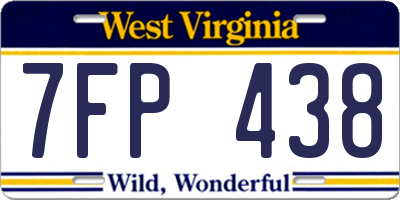 WV license plate 7FP438