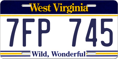 WV license plate 7FP745
