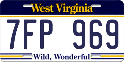WV license plate 7FP969