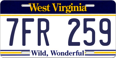 WV license plate 7FR259