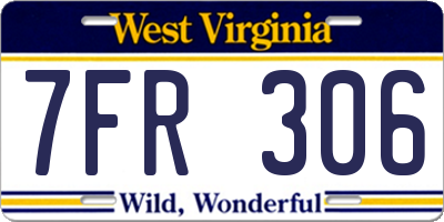 WV license plate 7FR306