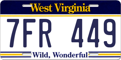 WV license plate 7FR449