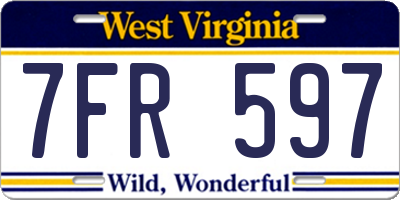 WV license plate 7FR597