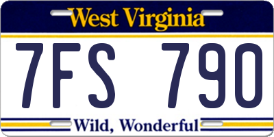 WV license plate 7FS790