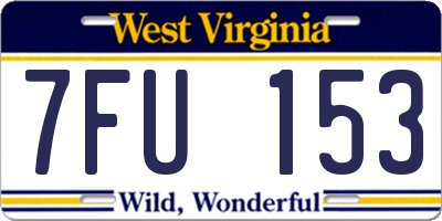 WV license plate 7FU153