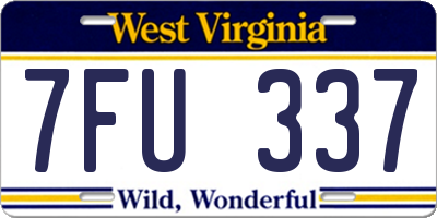 WV license plate 7FU337
