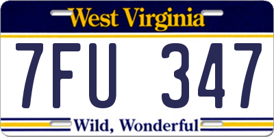WV license plate 7FU347