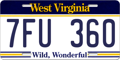 WV license plate 7FU360