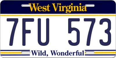 WV license plate 7FU573