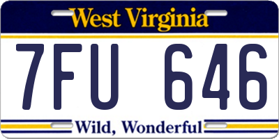 WV license plate 7FU646