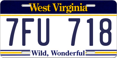 WV license plate 7FU718