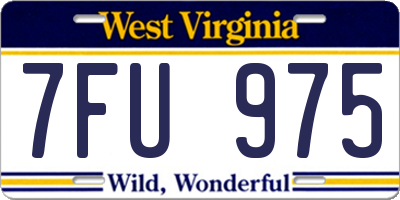 WV license plate 7FU975