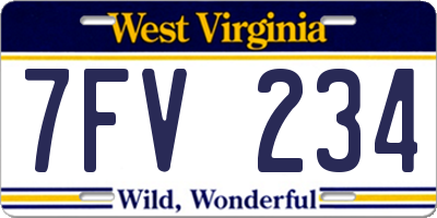 WV license plate 7FV234