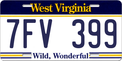 WV license plate 7FV399